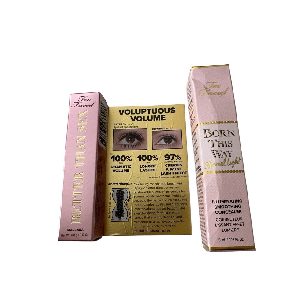 TOO FACED Better Than Sex Mascara .17 Oz Black And Concealer.16 Oz Honeybun New
